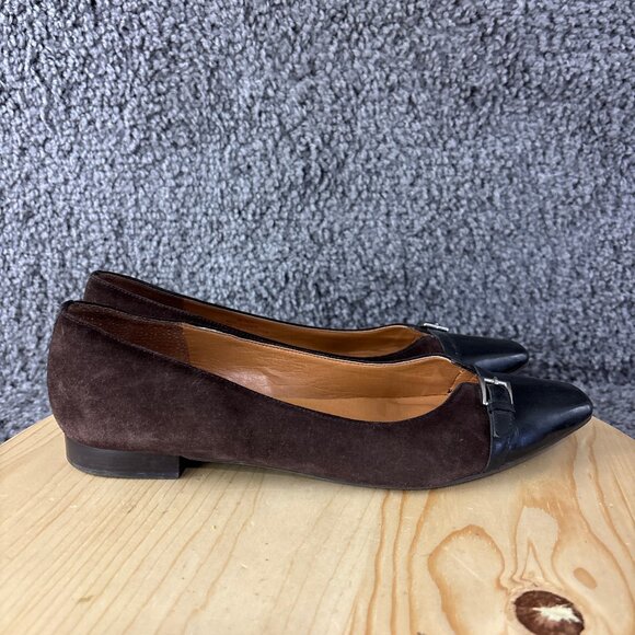 Talbots Edison Suede Flats Womens Size 9.5 Slip On Comfort Shoe Made in Brazil - Picture 4 of 9